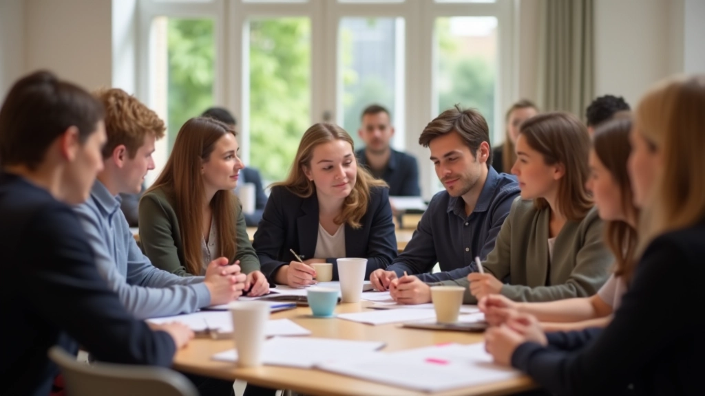 Groep studenten in een Franse taalles